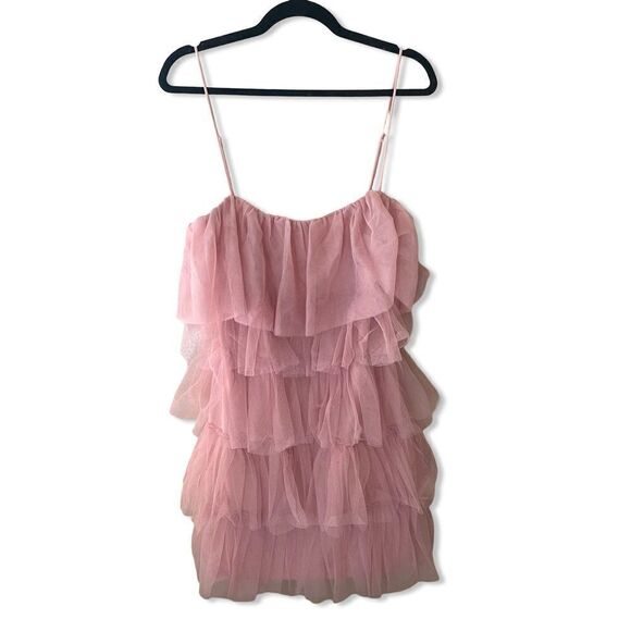 More To Come Millie Mini Dress Pink Ballerina ruffle tulle Party Revolve NWT XL - Picture 5 of 12